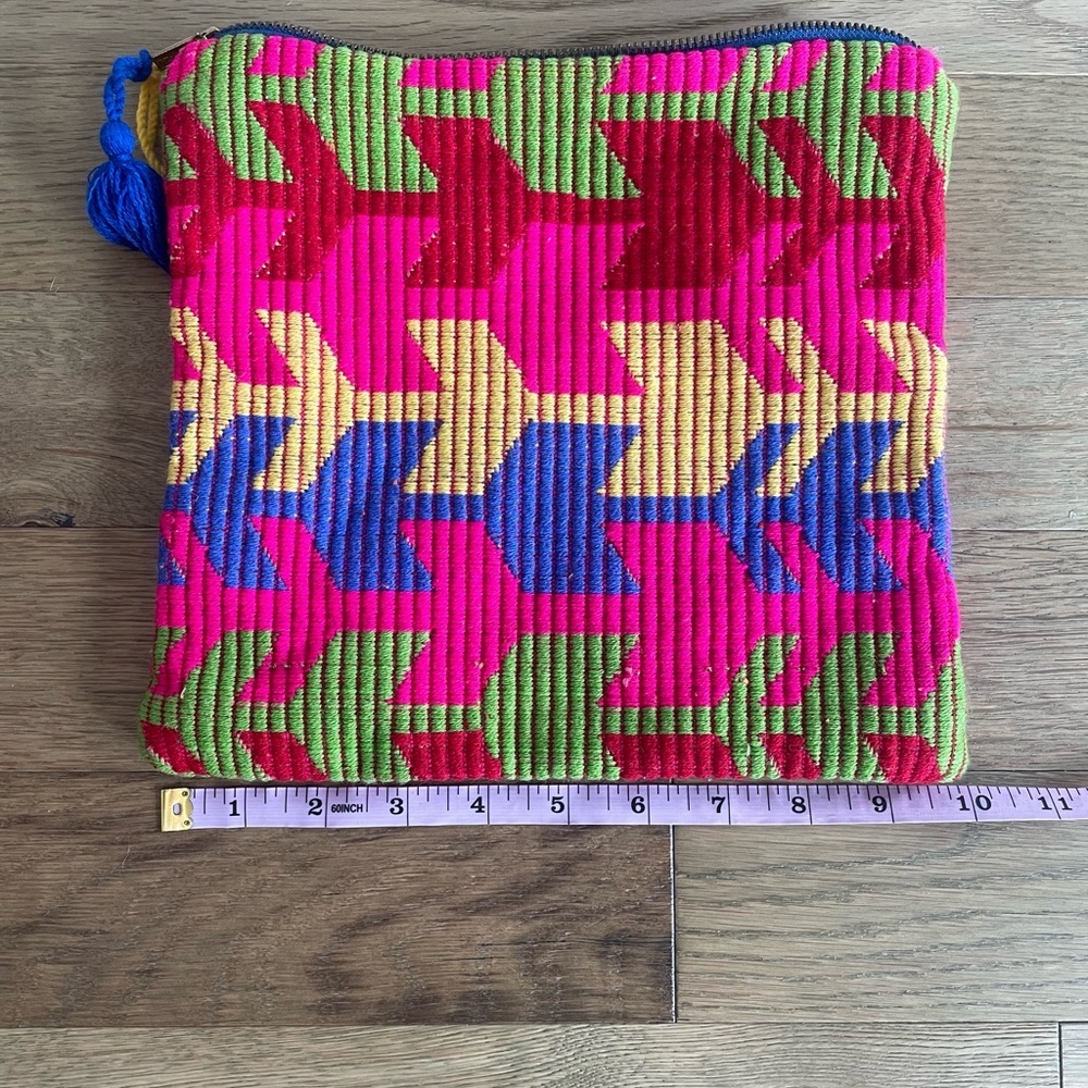 NWOT Judith March Vibrant Geometric Make-Up Bag / Fiesta Clutch - Picture 6 of 10